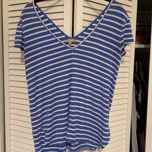 Anthropologie Size S Blue and White Striped Tshirt